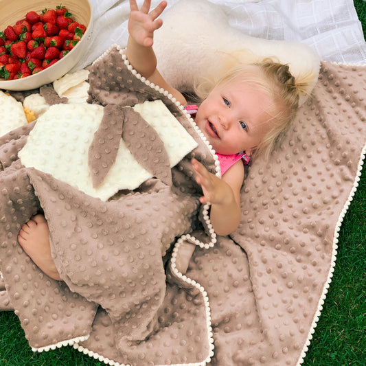 2in1 Blanket with sewn-up Baby Comforter, cappuccino
