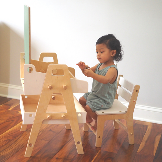 Chalkboard Art table - Montessori art table